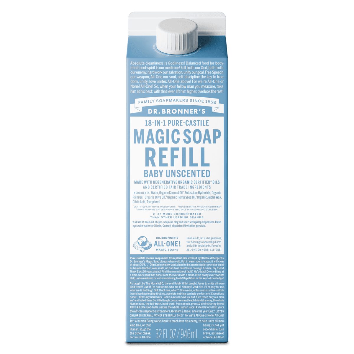 Dr. Bronner's Baby Unscented Castile Liquid Soap — photo 1