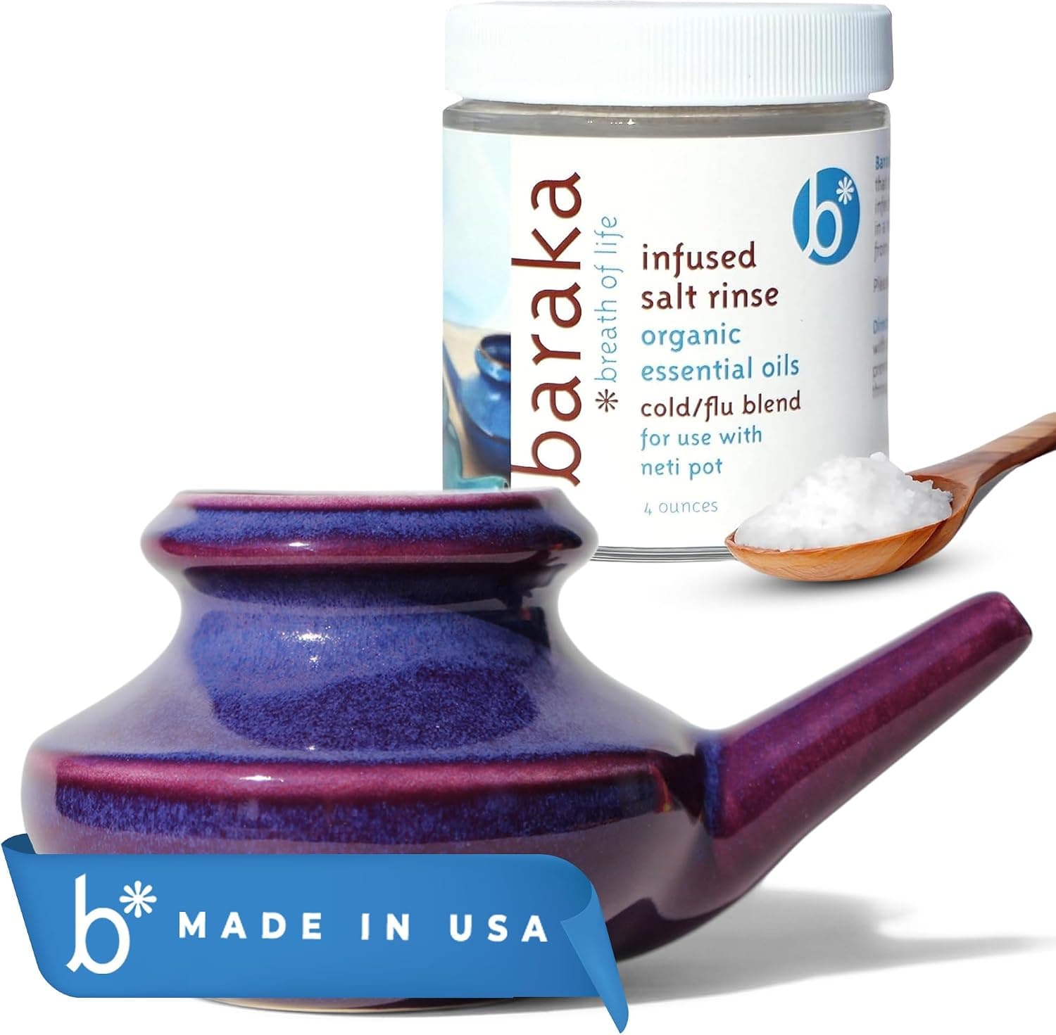 Neti pot with saline