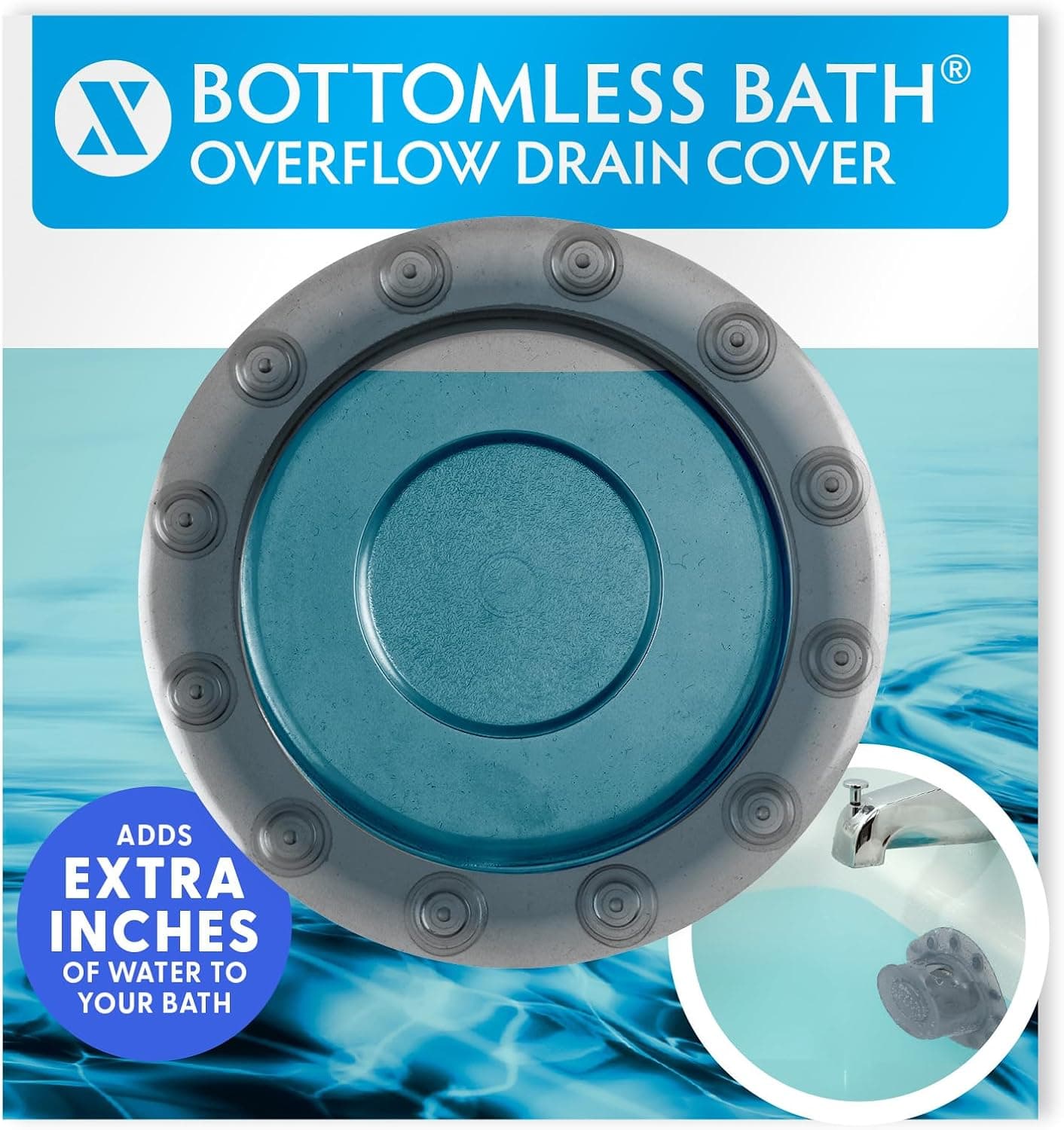 SlipX Bottomless Bath Overflow Drain Cover